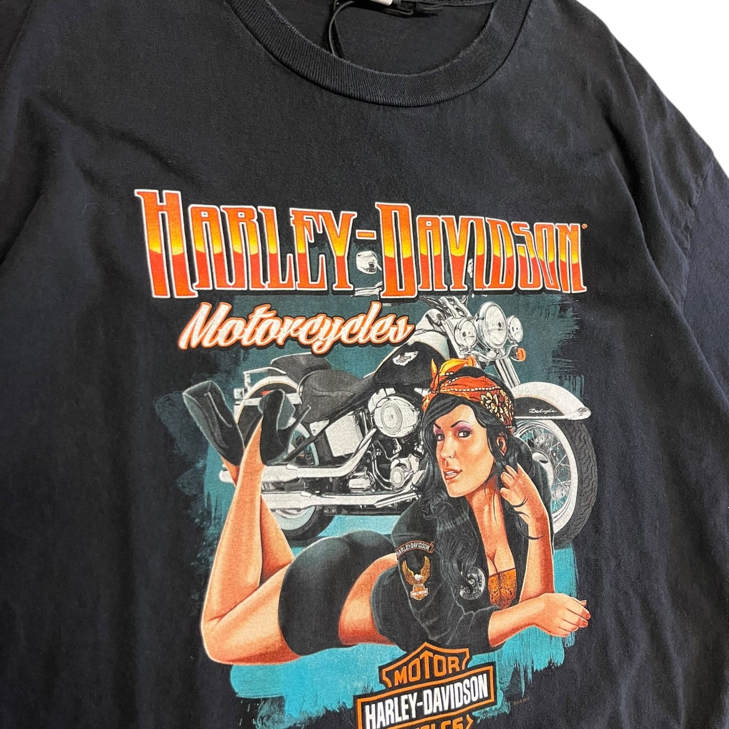 Y2K Cherohala Skyway Orange Bandanna Motorcycle Women Tee