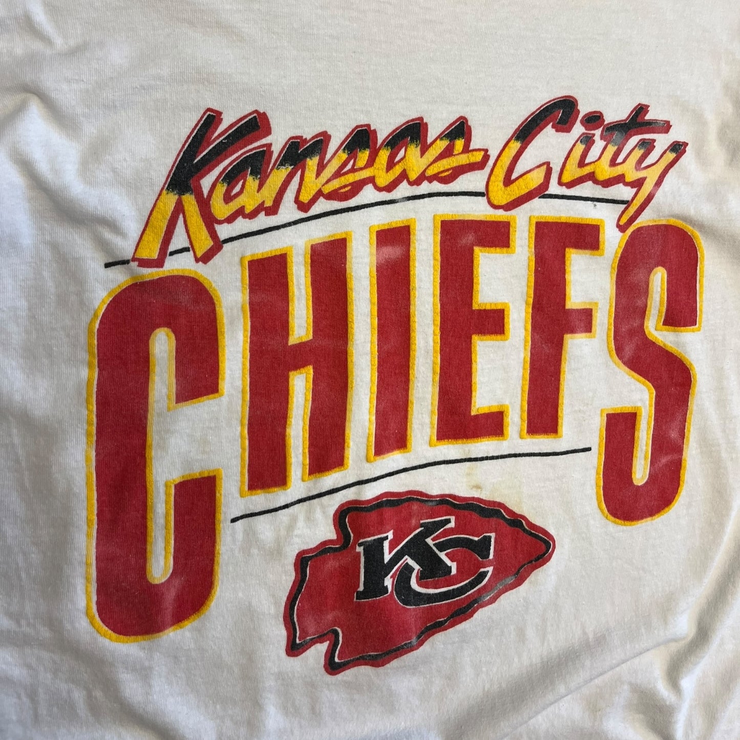 Vintage Kansas City Chiefs Faded Spell-Out Logo Tee