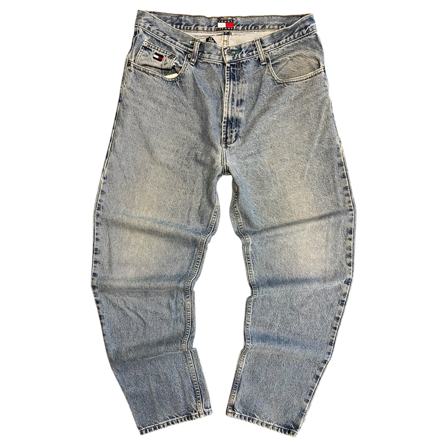 Y2K Baggy Tommy Hilfiger Flag Patch Jeans
