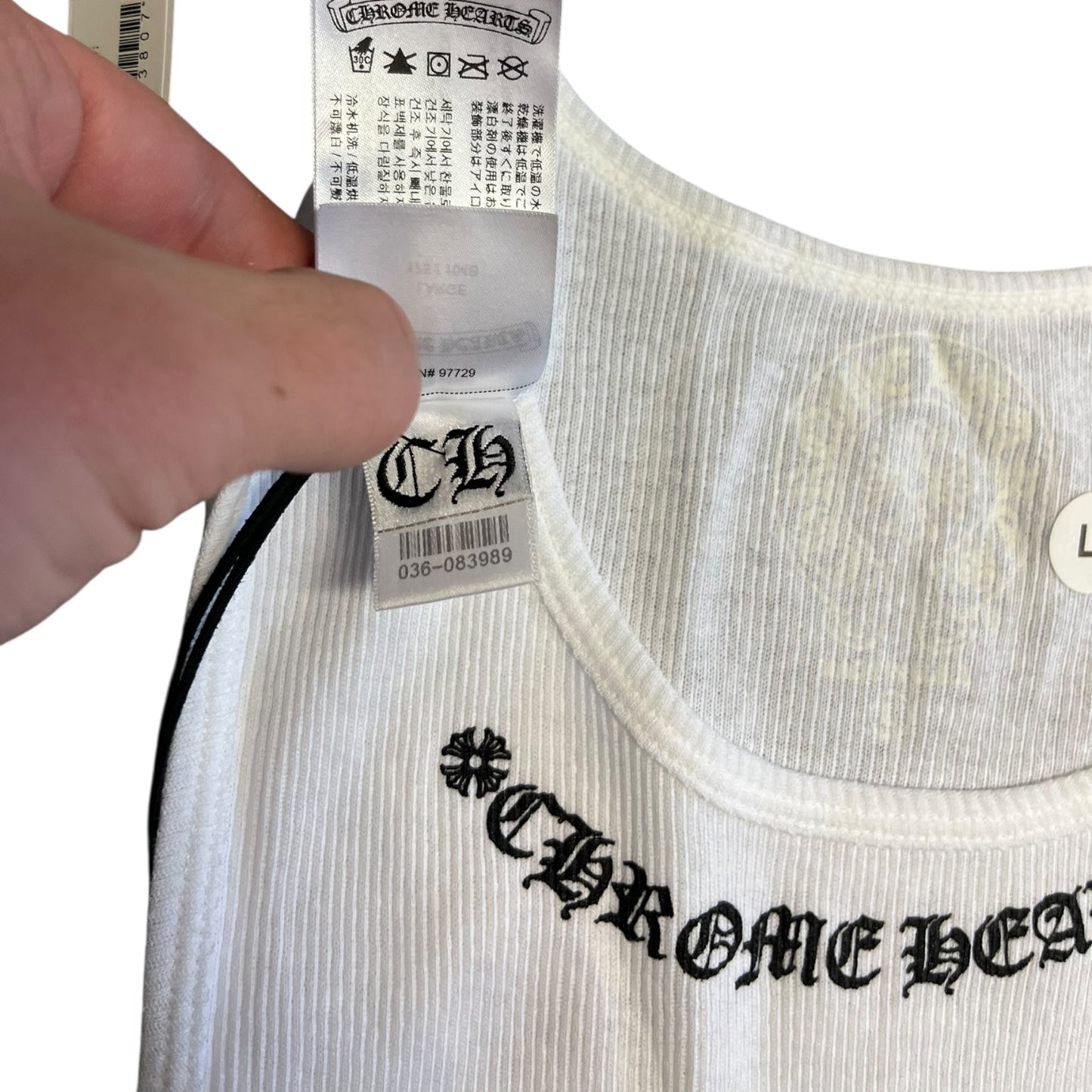 Chrome Hearts White Neck Print Tank Top