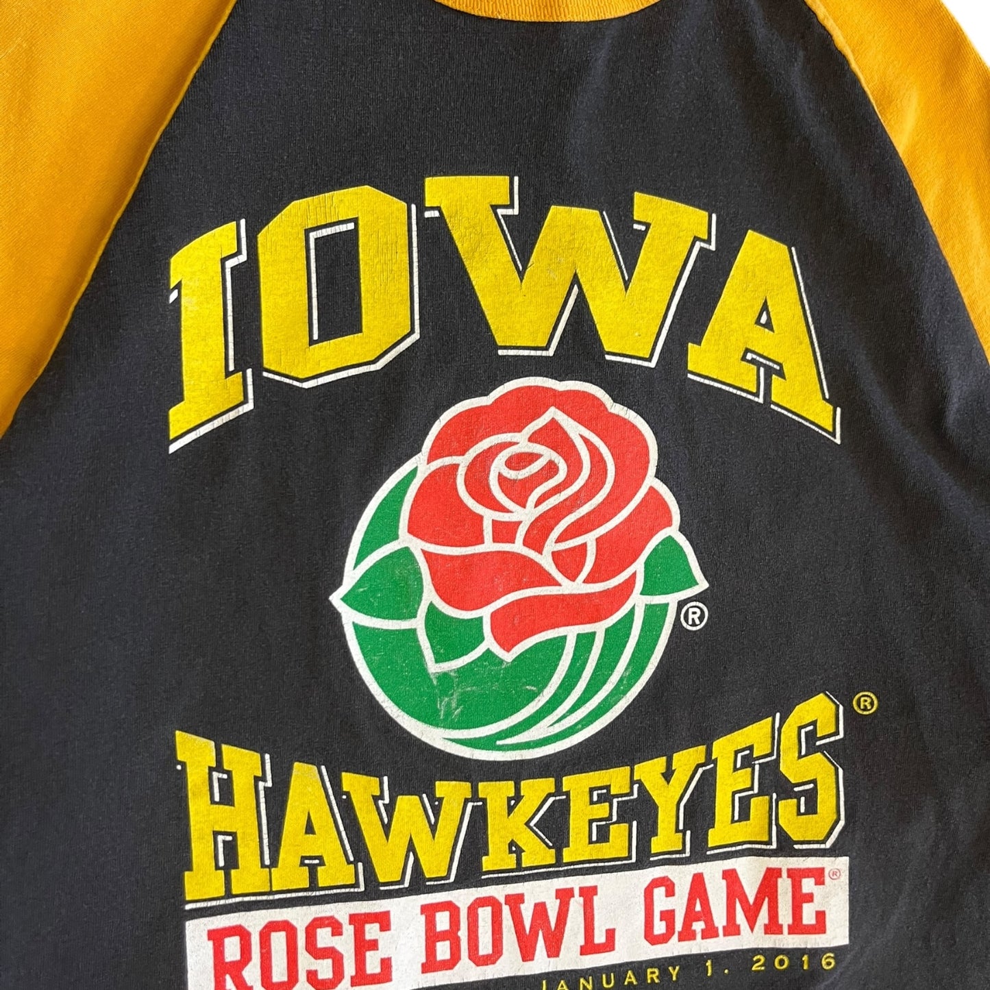 Y2K Iowa Hawkeyes 2016 Rose Bowl 3 Quarters Sleeve T-shirt
