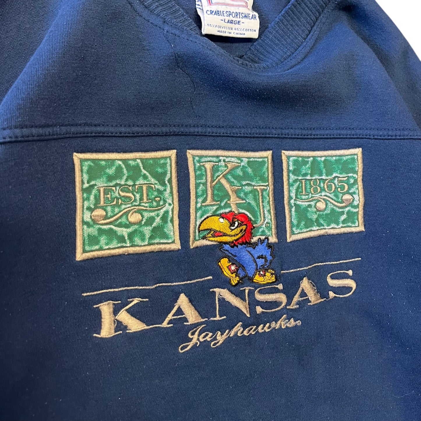 Y2K Kansas Jayhawks Embroidered Sweatshirt
