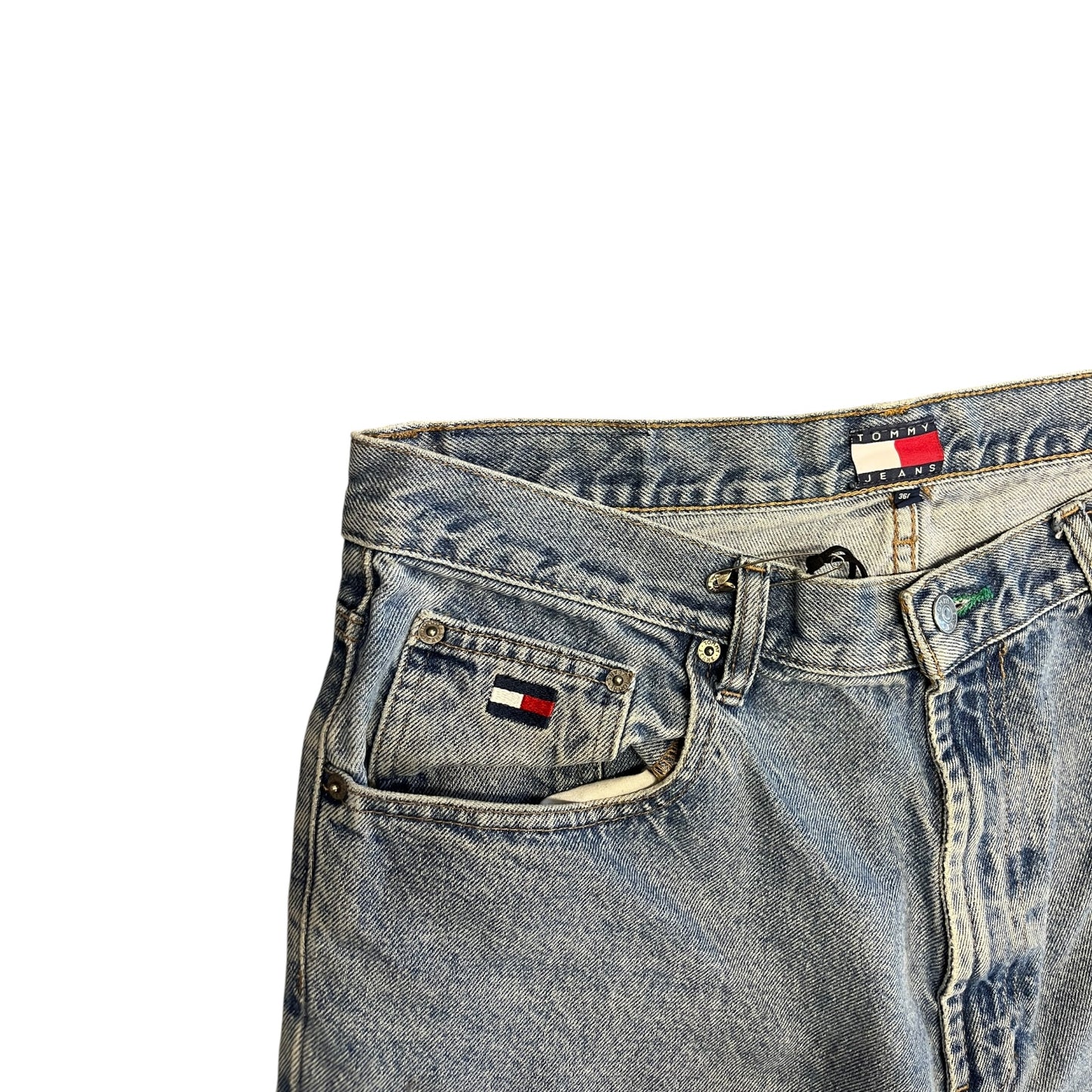 Y2K Baggy Tommy Hilfiger Flag Patch Jeans