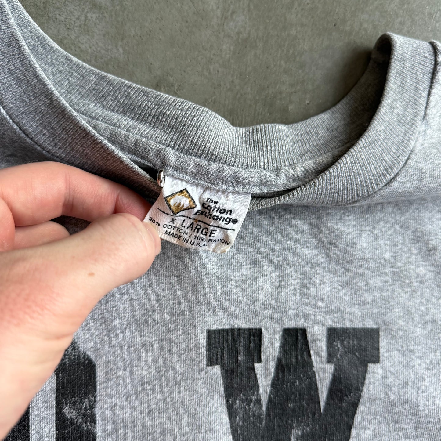 Y2K Iowa Hawkeyes Basketball Fading Spell-Out Gray Tee