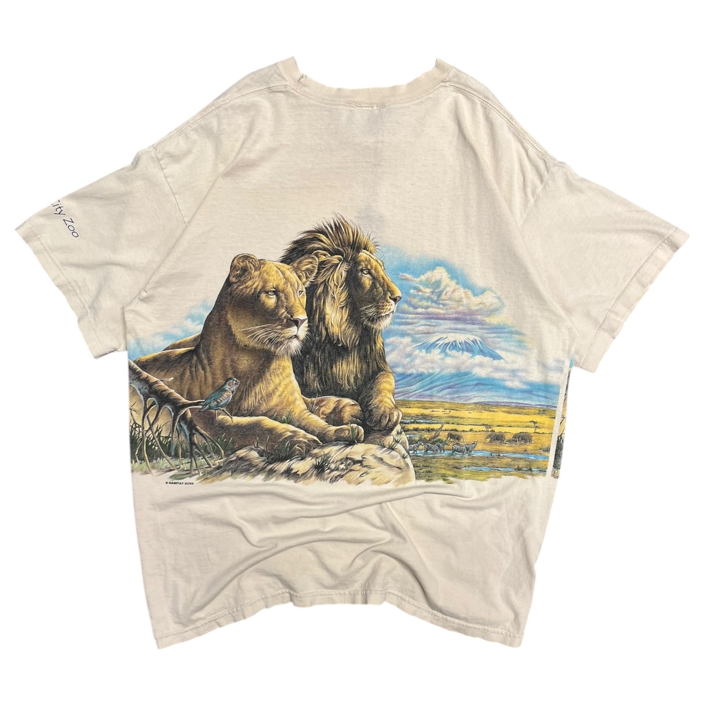 Vintage Thrashed Lion Wrap Around AOP T Shirt