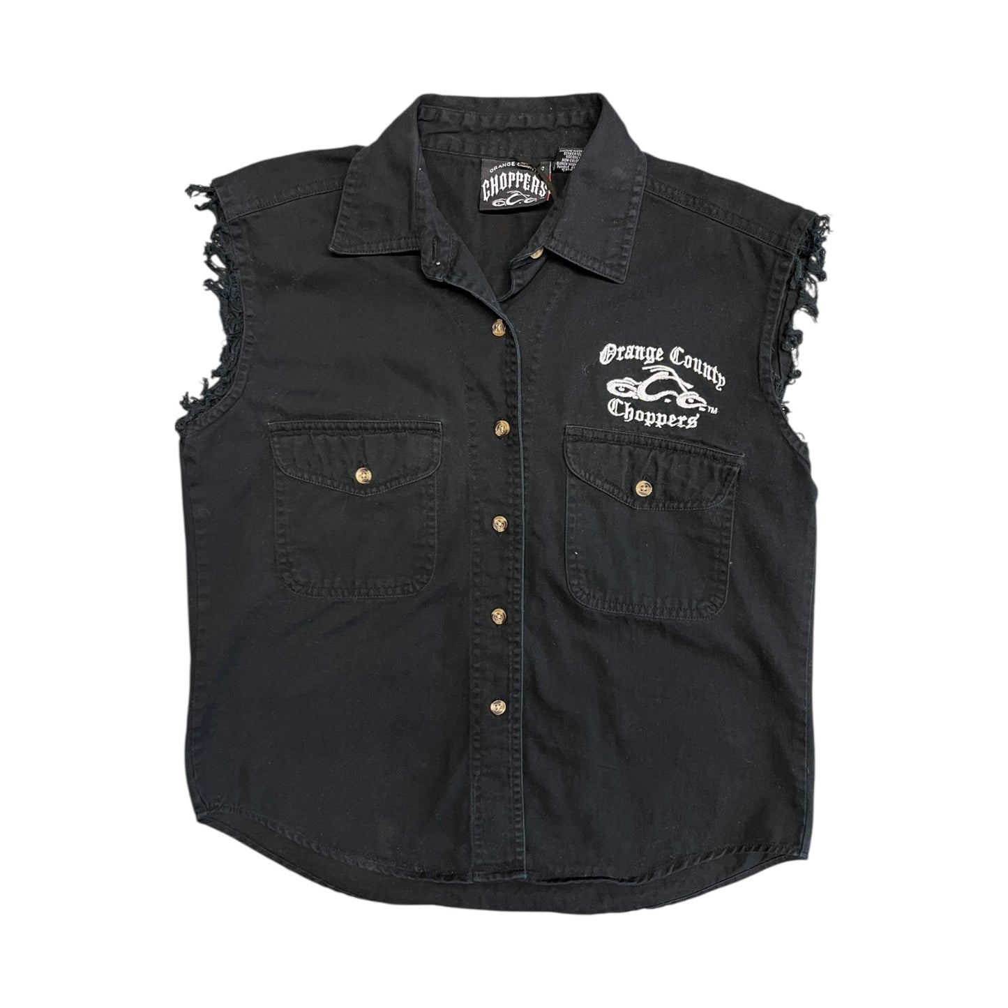 Women’s Y2K Orange County Choppers Cutoff Black Vest