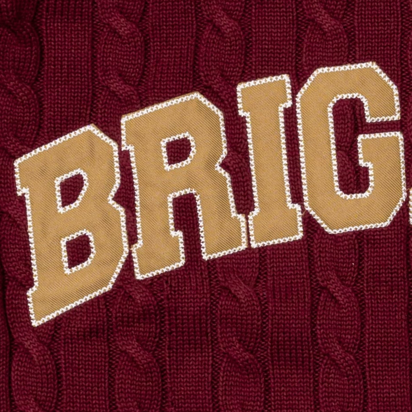 Brigade - Varsity Cable Knit Sweater(Burgundy)
