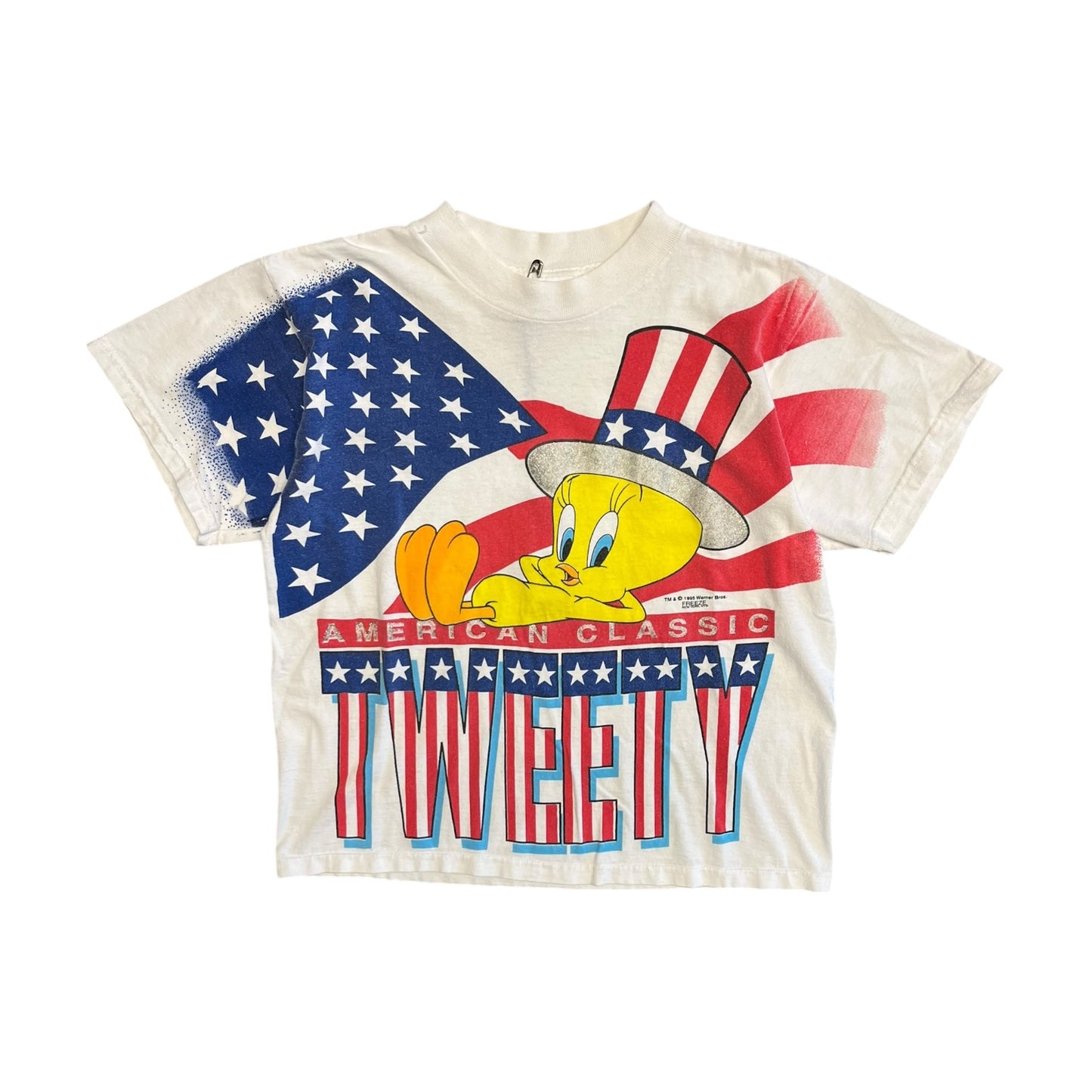 Y2K Looney Tunes Tweety Bird American Flag Women’s Tee