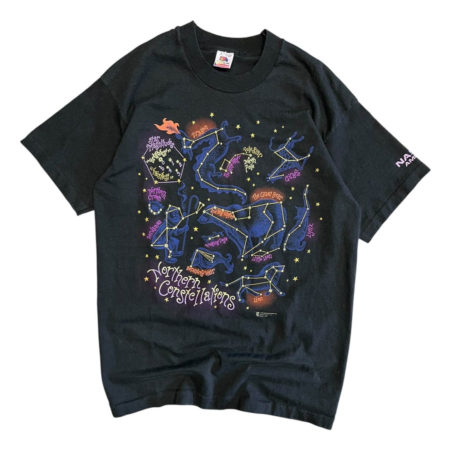 Vintage Northern Constellations Stars Black Tee