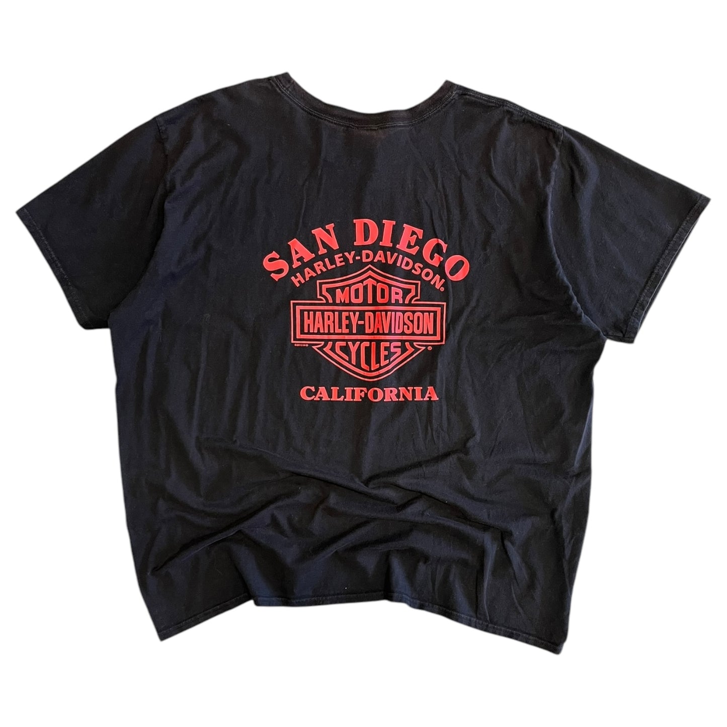 Y2K Harley Davidson Red & Yellow Motor Tee