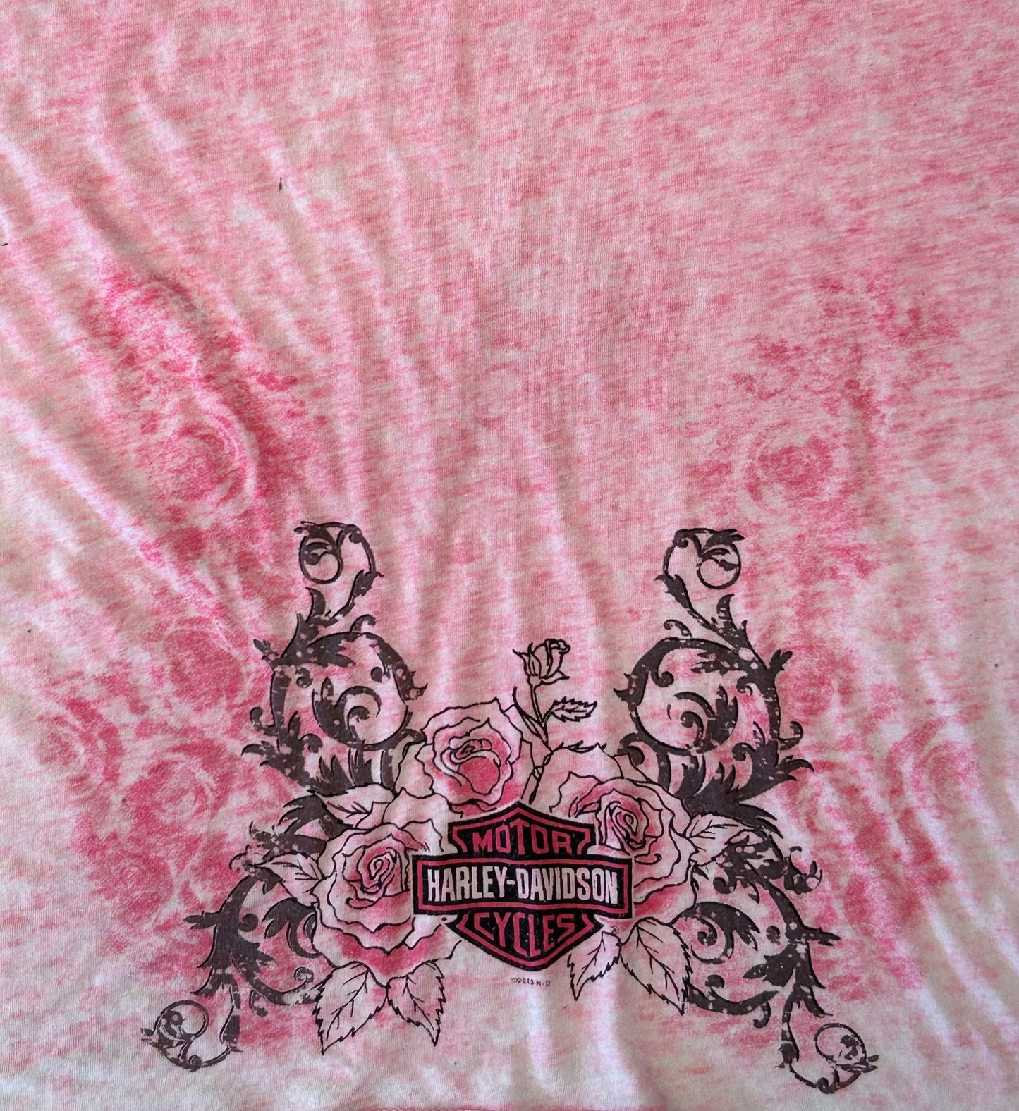 Women’s Harley Davidson Pink Acid Wash Long Sleeve With Bling Accents