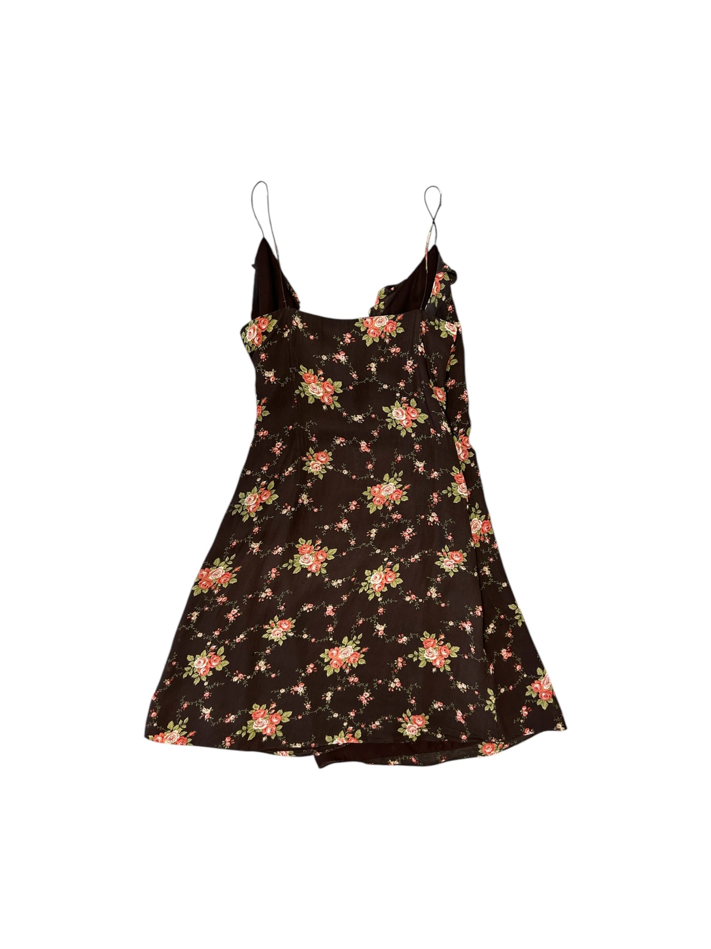Women’s Ralph Lauren Brown and Floral Mini Wrap Dress