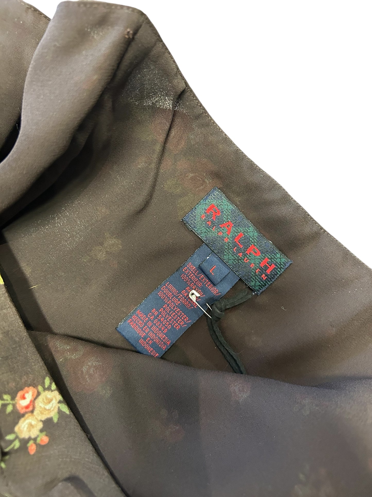 Women’s Ralph Lauren Brown and Floral Mini Wrap Dress