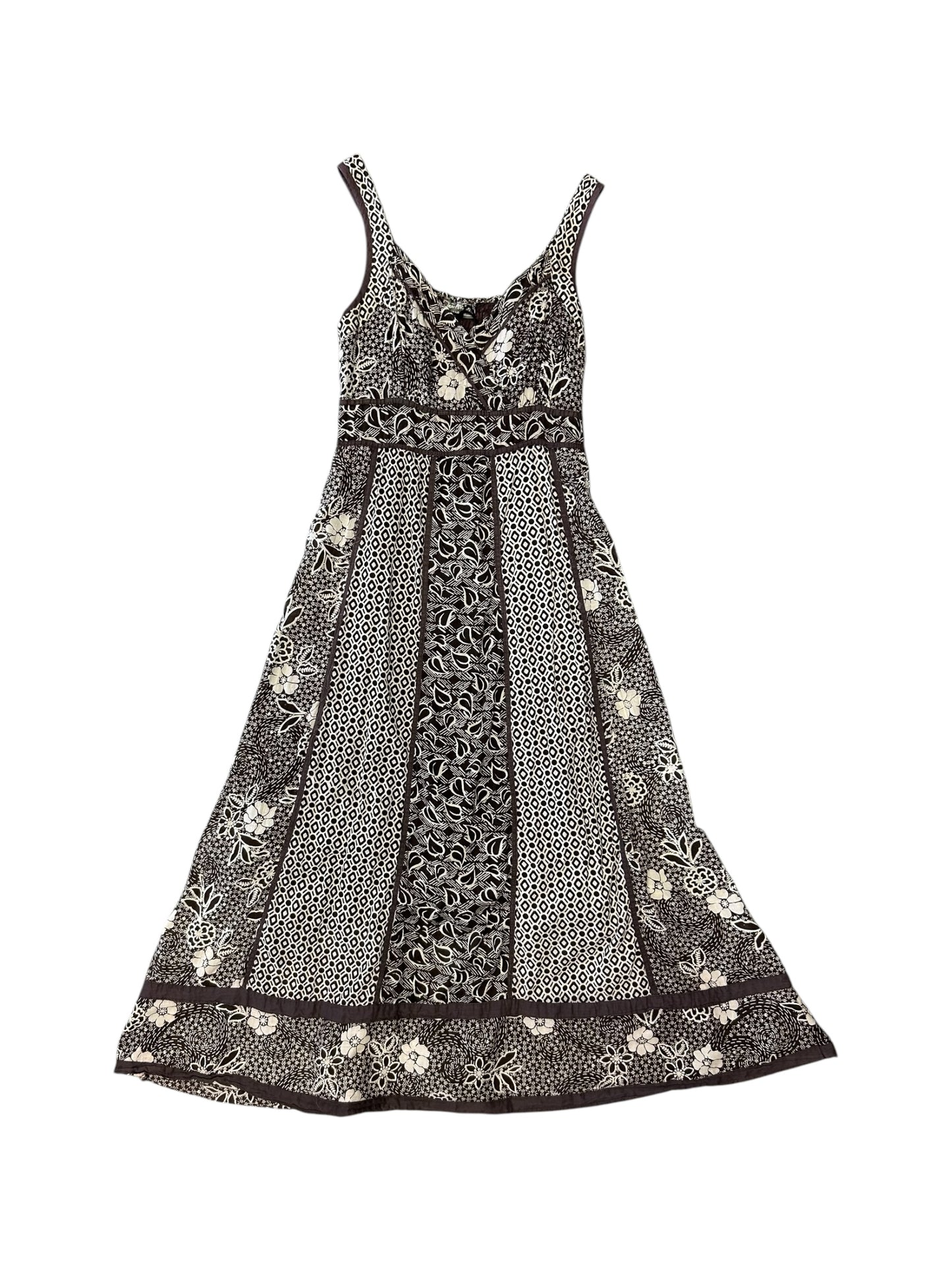 Women’s Jane Ashley Brown and White Floral Maxi Dress