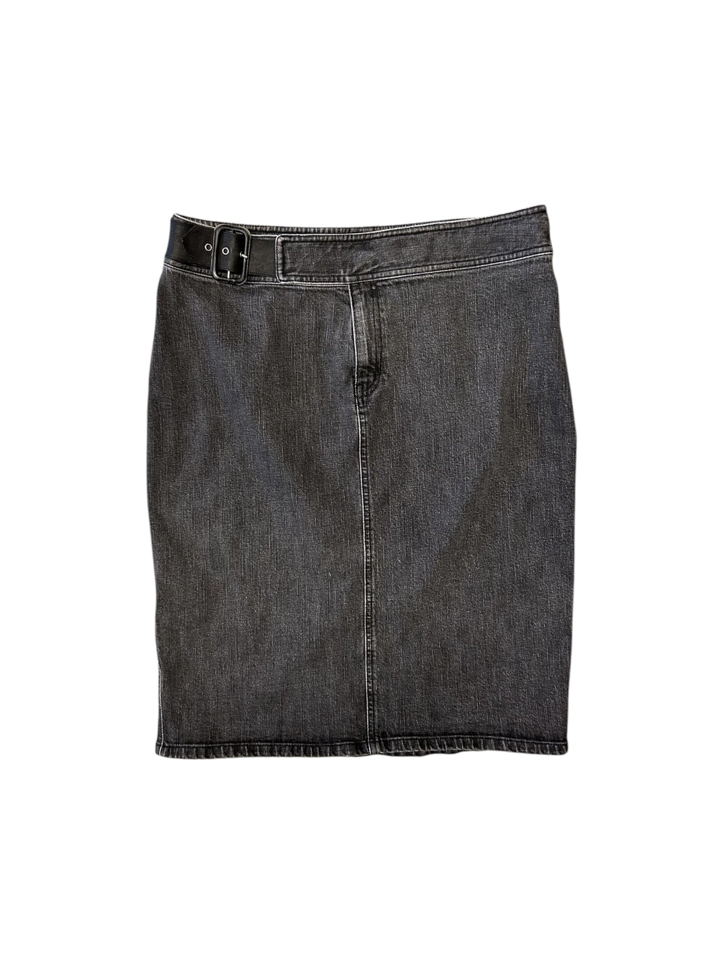 Women’s Ralph Lauren Black Denim Skirt With Buckle Detail