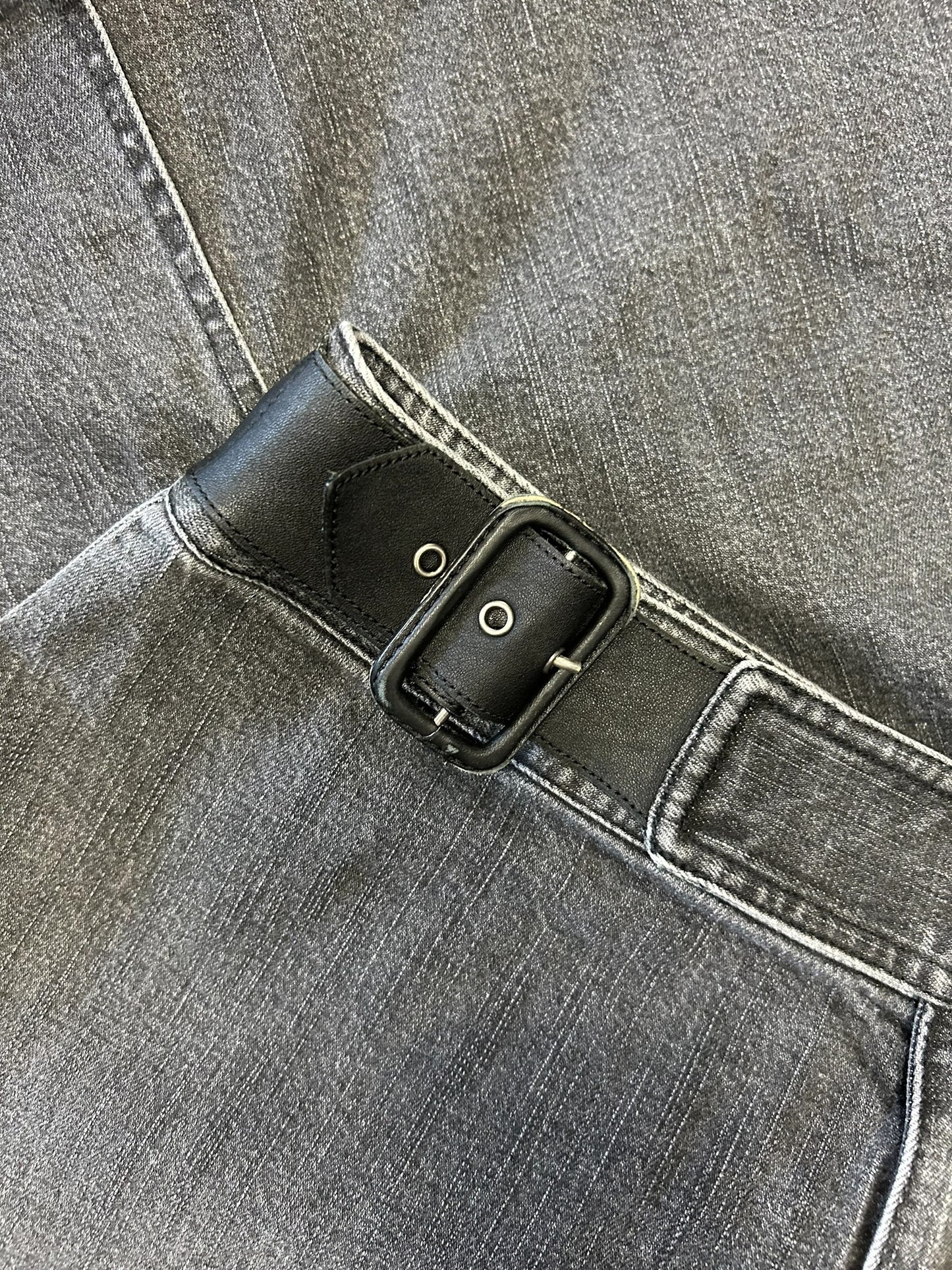 Women’s Ralph Lauren Black Denim Skirt With Buckle Detail