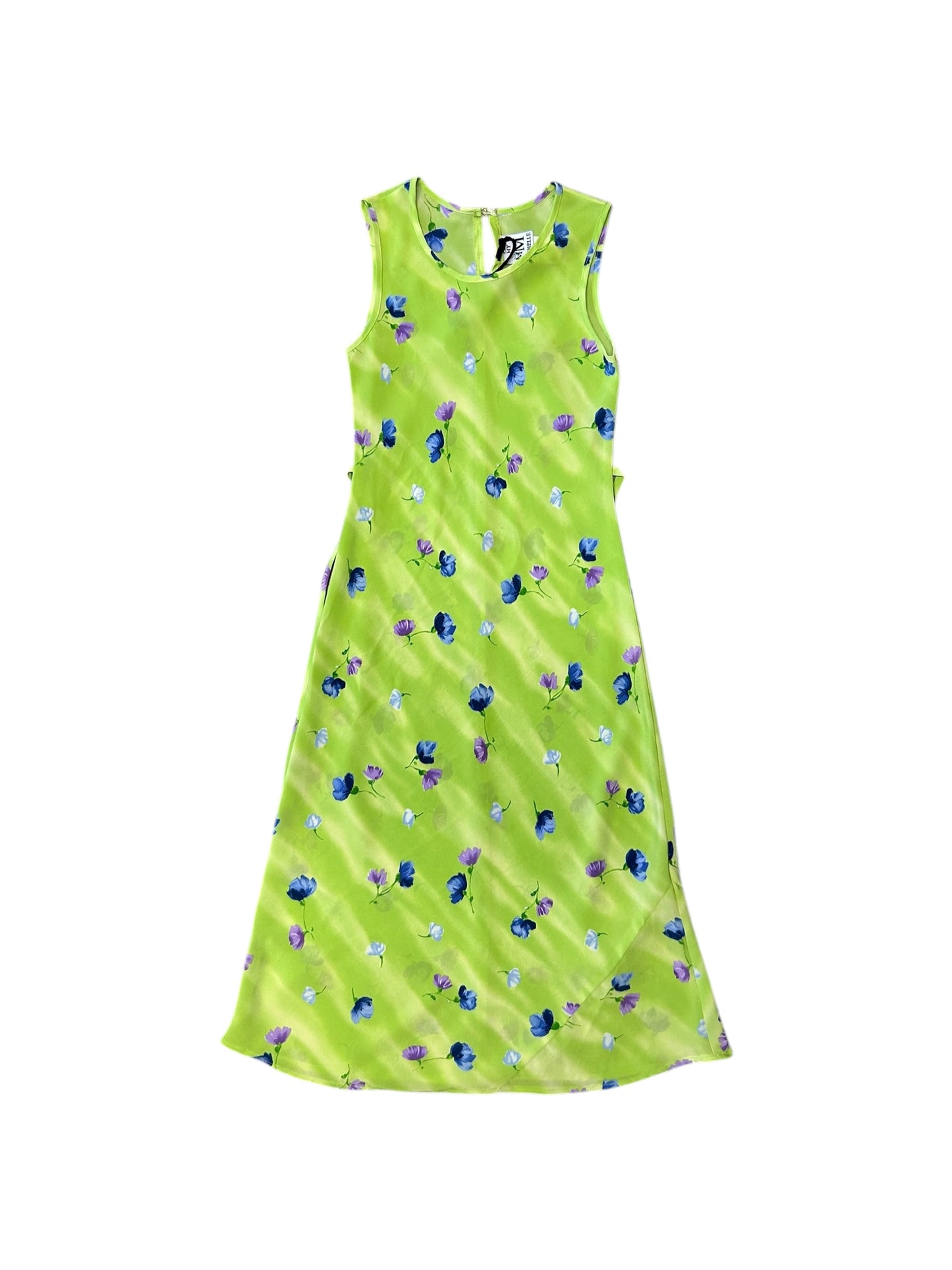 Women’s My Michelle Neon Green and Floral Midi Dress