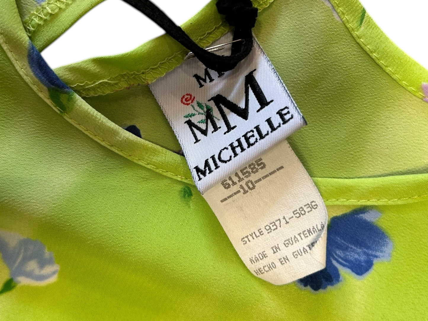Women’s My Michelle Neon Green and Floral Midi Dress