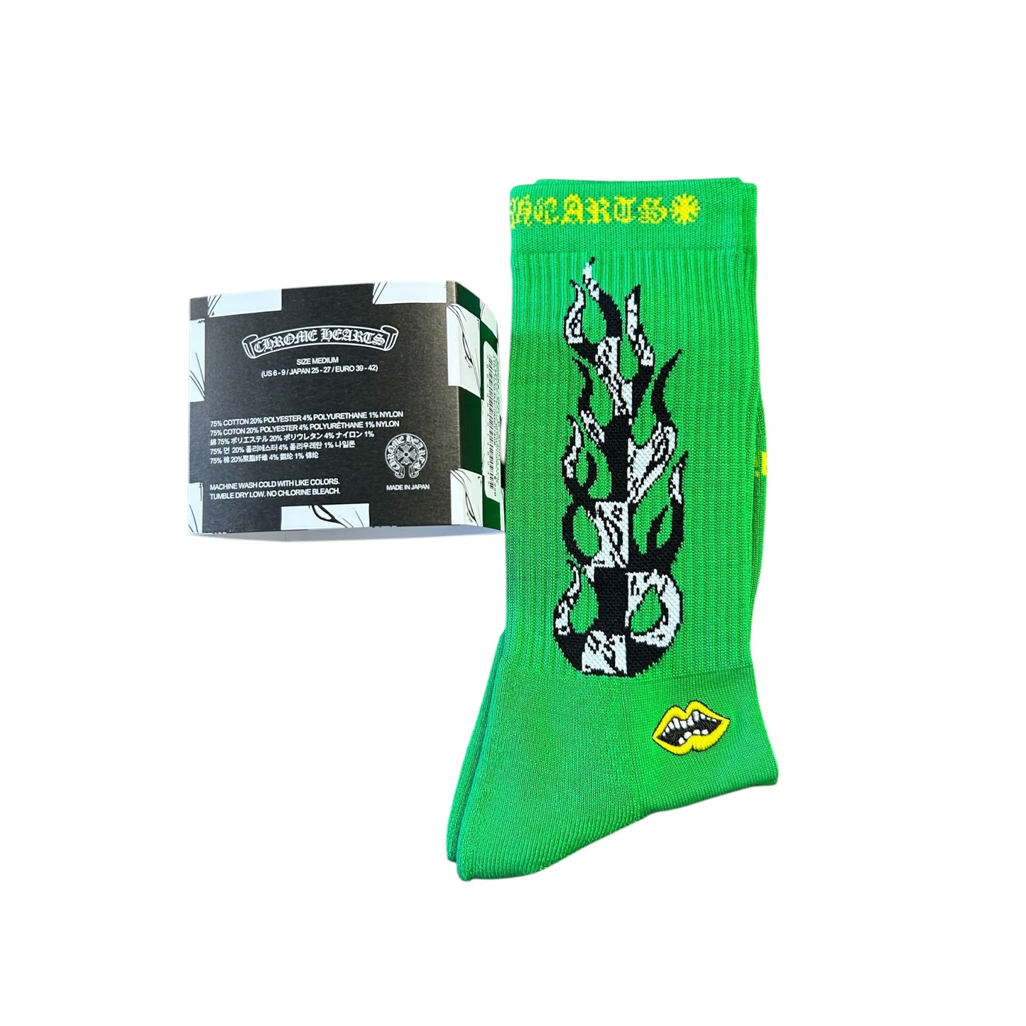 Chrome Hearts Matty Boy Flame Socks - Green