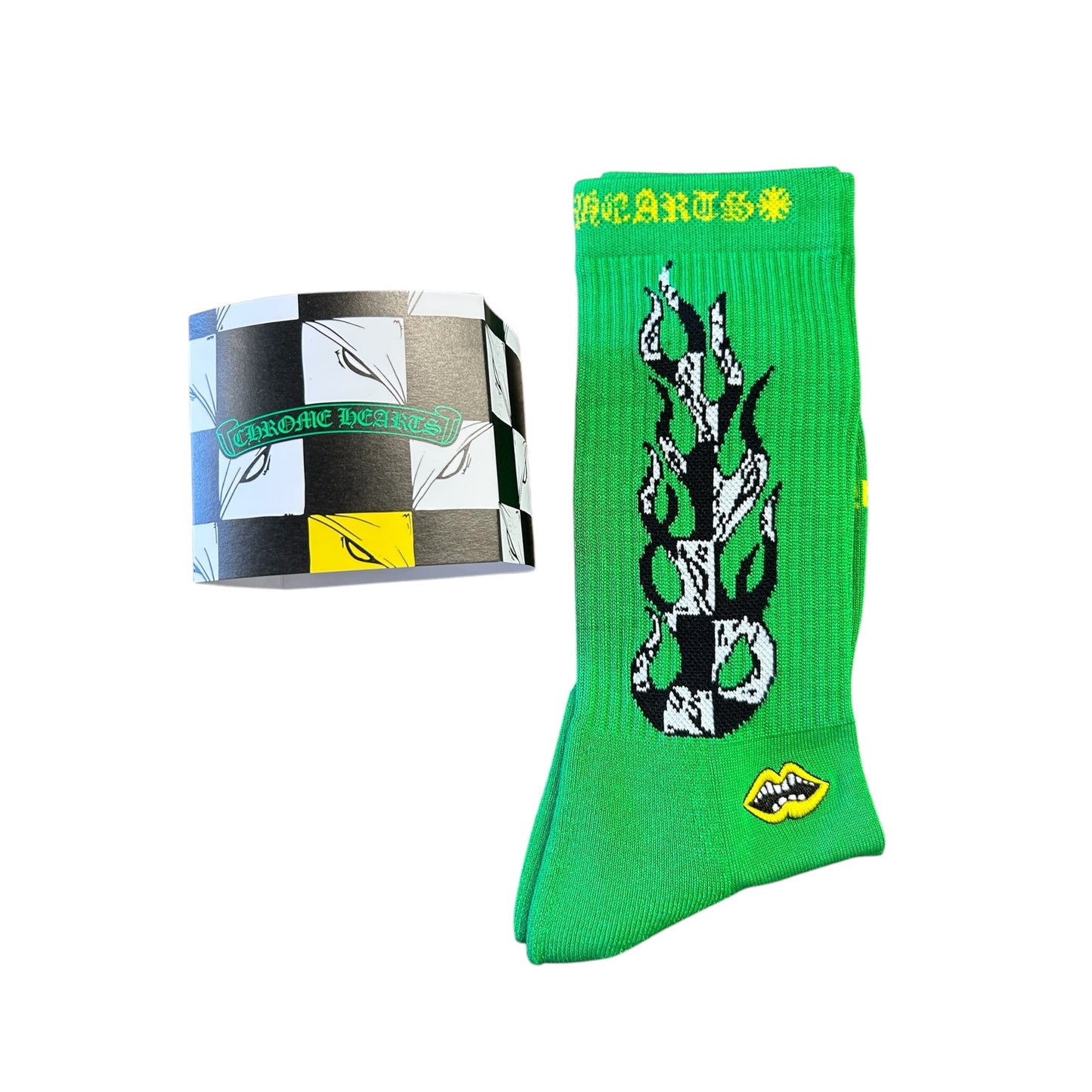 Chrome Hearts Matty Boy Flame Socks - Green