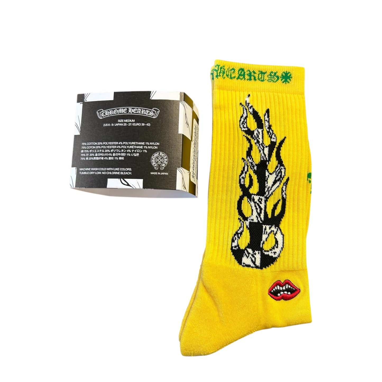 Chrome Hearts Matty Boy Flame Socks - Yellow