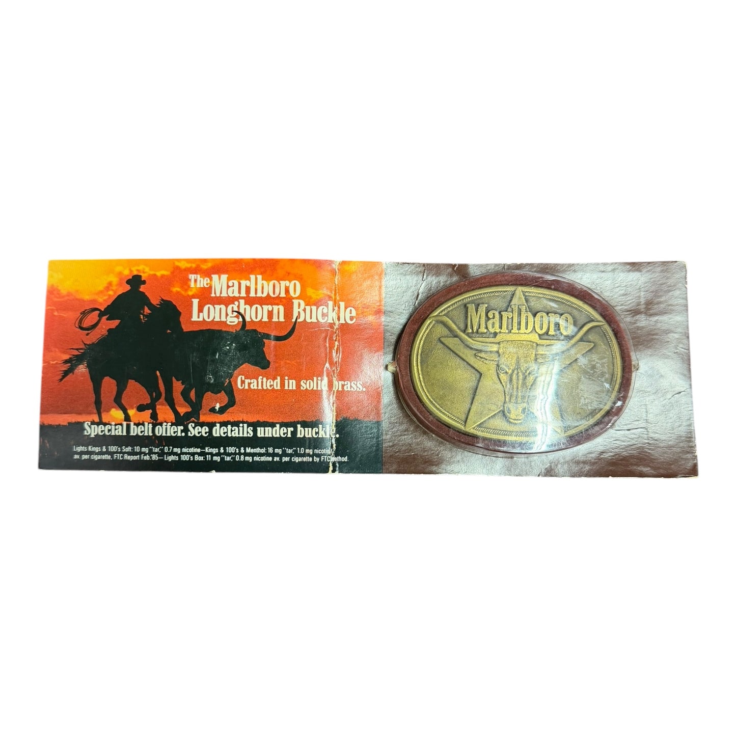 Marlboro Longhorn Brass Belt Buckle