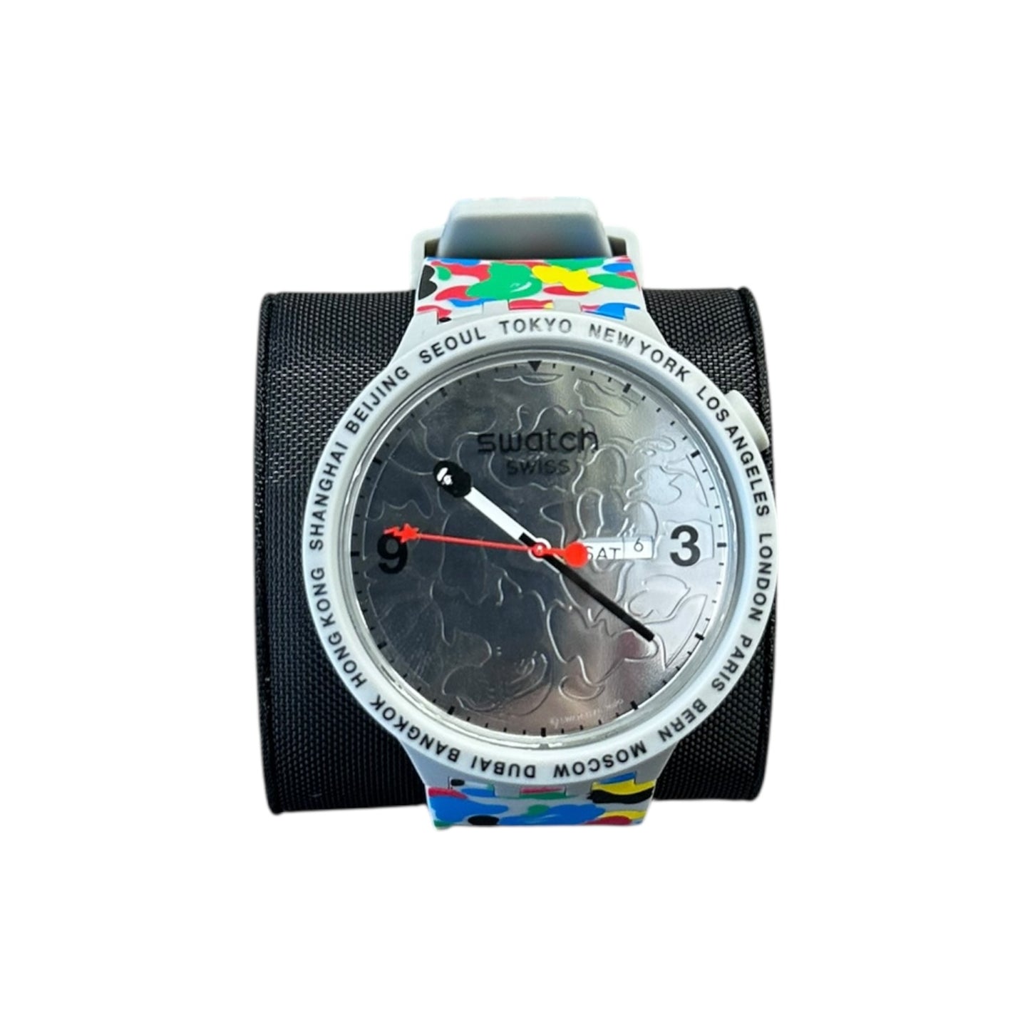 Bape X Swatch Grey Multi Camo Watch