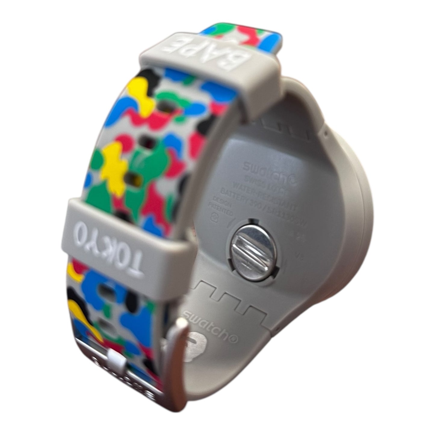Bape X Swatch Grey Multi Camo Watch