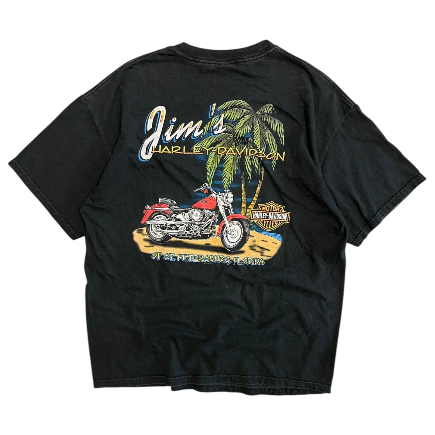 Y2K Textured Bubble 2005 Bike Week Harley Davidson Tee