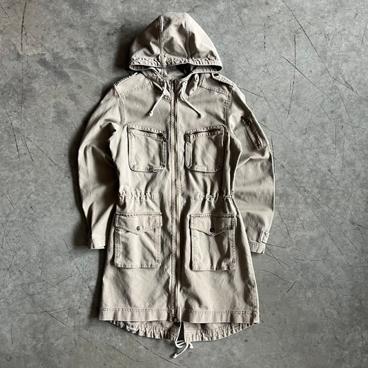 Women’s Y2K No Boundaries Green Canvas Trench Coat