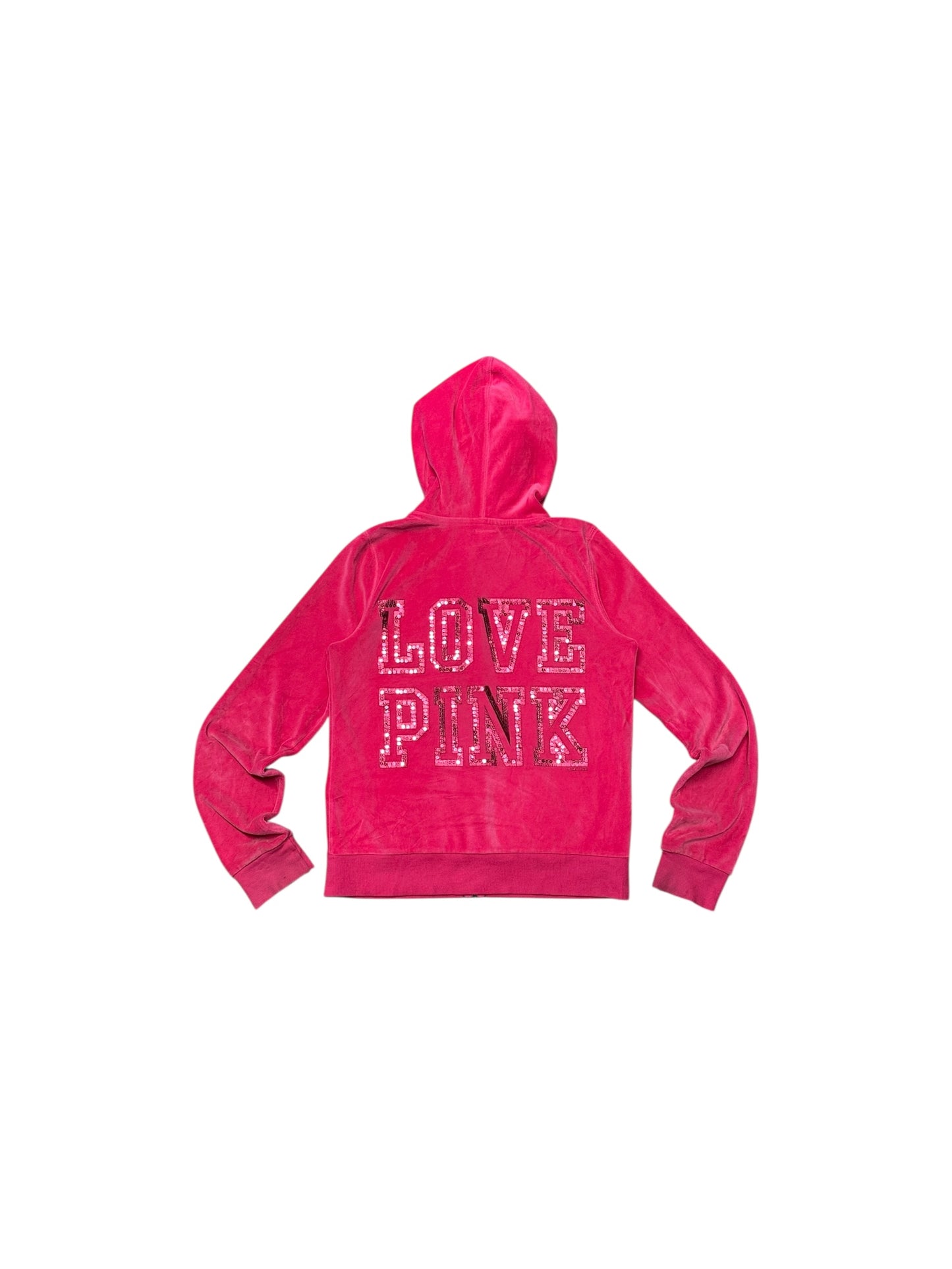 Women’s Y2K Pink By Victoria Secret Hot pink Velour Zip Up