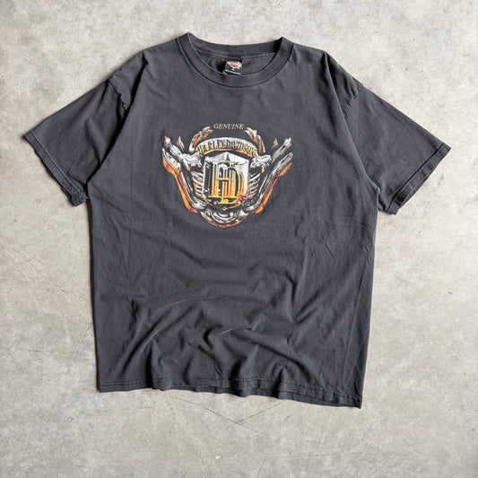Vintage Harley Davidson Liquid Metal Shield Emblem Tee
