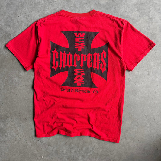 Y2K West Coast Choppers Cross Red T Shirt