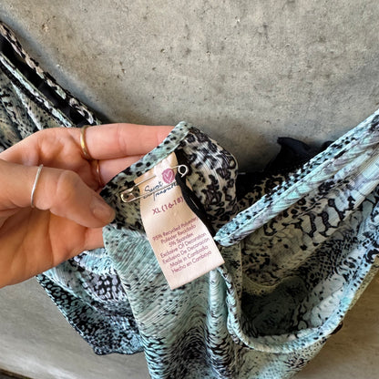 Women’s Y2K Secret Treasures Blue Cheetah  Print Camisole