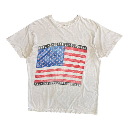 Vintage 1989 Rolling Stones North America Tour Flag T Shirt