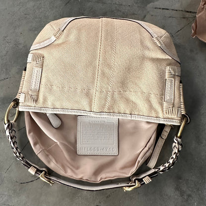 Coach Rattan Basket Hobo With Braided Handle