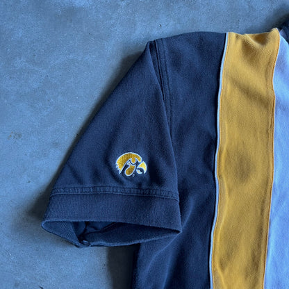 Vintage Reebok Iowa Hawkeyes Stripe Polo Shirt
