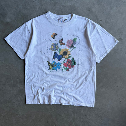 Vintage “Butterfly Kisses” Butterflies & Flowers Tee