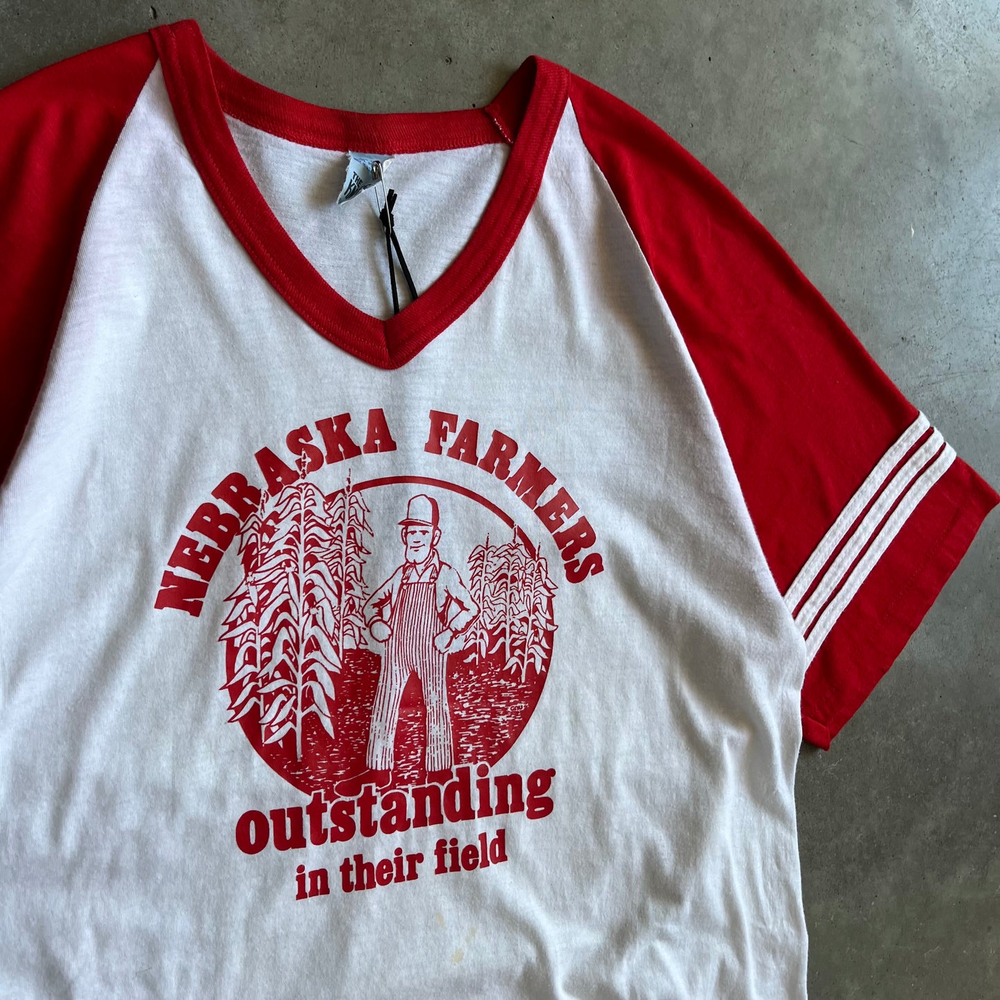 Vintage Nebraska Farmers ‘Outstanding In Their Field’ Baseball Tee