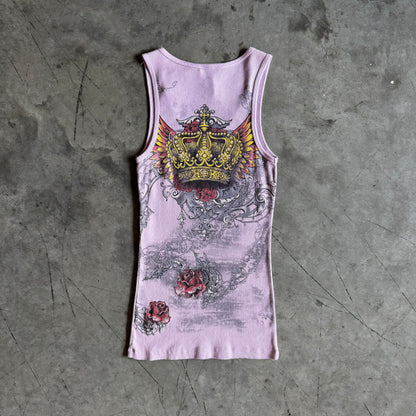 Y2K Vocal Pink Tattoo Rhinestone Grunge Tank