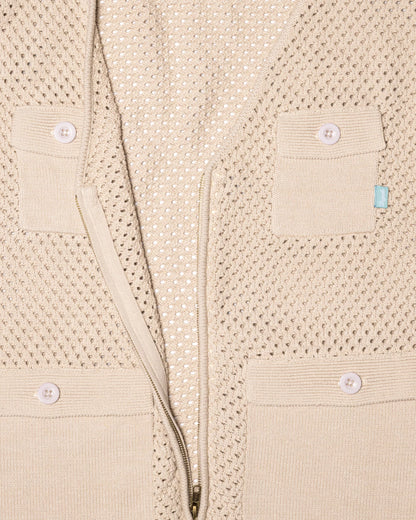 Brigade - Mesh Knit Utility Vest (White)