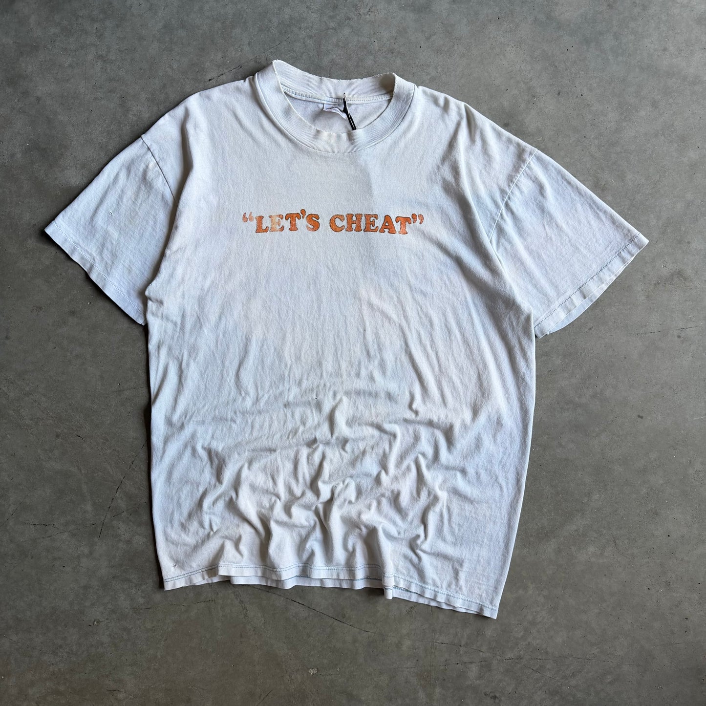 Vintage NOS Energy “Let’s Cheat” Gag Tee