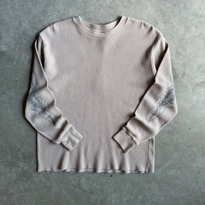 Y2K Basketcase Tan Waffle Knit Sleeve Hit Longsleeve