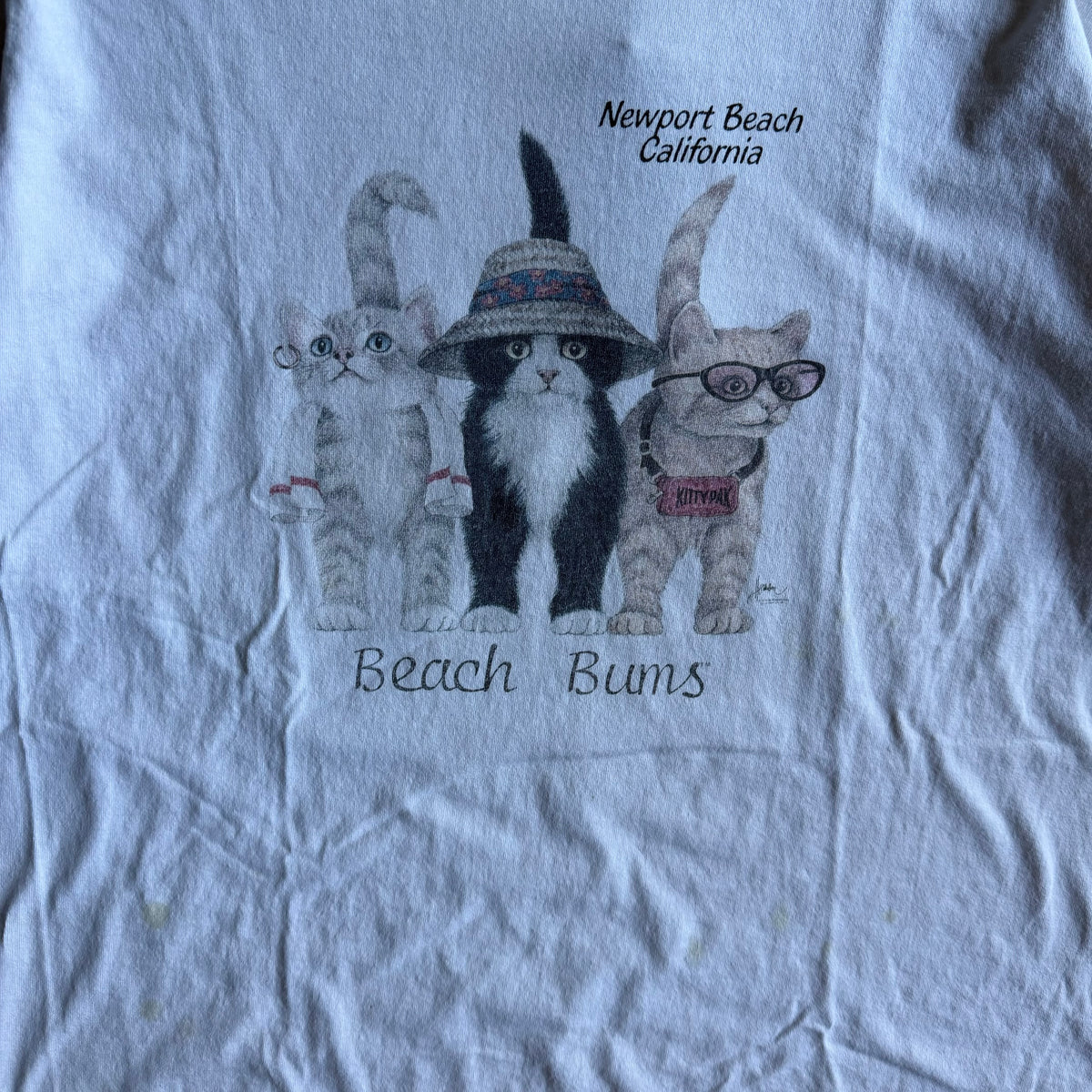 Vintage Newport Beach “Beach Bums” Cat Comedy Tee