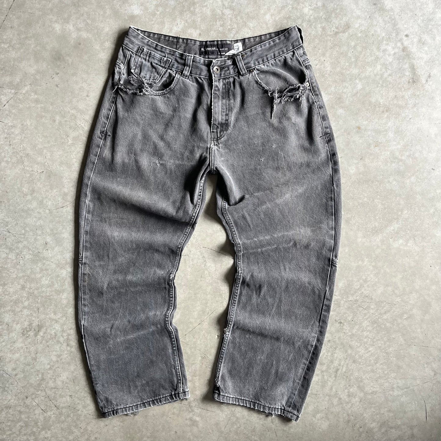 Y2K Rocawear R+ Faded Black Baggy Jeans