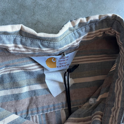 Carhartt Brown Striped Button Up Shirt