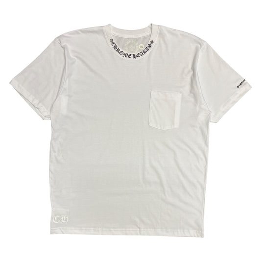 Chrome Hearts White Neck Print Pocket T Shirt