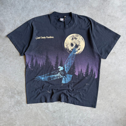 Vintage Great Smokey Mountains Midnight Eagle AOP Tee