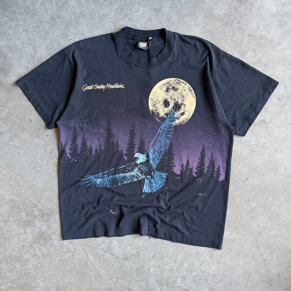Vintage Great Smokey Mountains Midnight Eagle AOP Tee