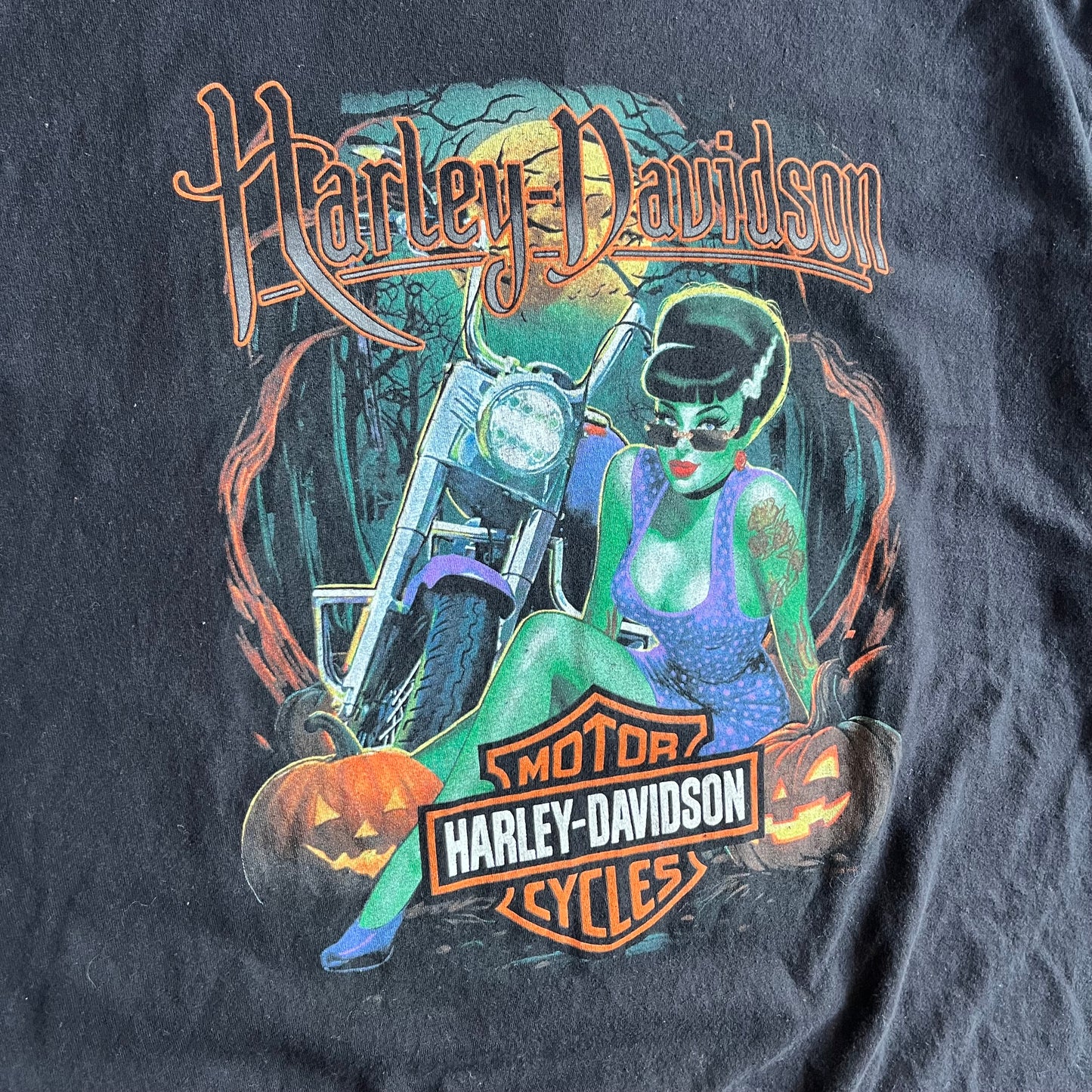 Harley Davidson Halloween Bombshell Graphic T Shirt